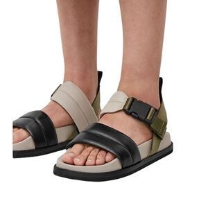 COS Black and Olive Green chunky Sandals